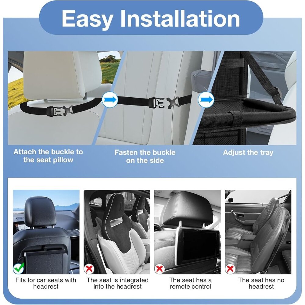 Car Backseat Organizer with Table Tray2-Pack 9 Storage Pockets Backseat Car Orga - Picture 7 of 9